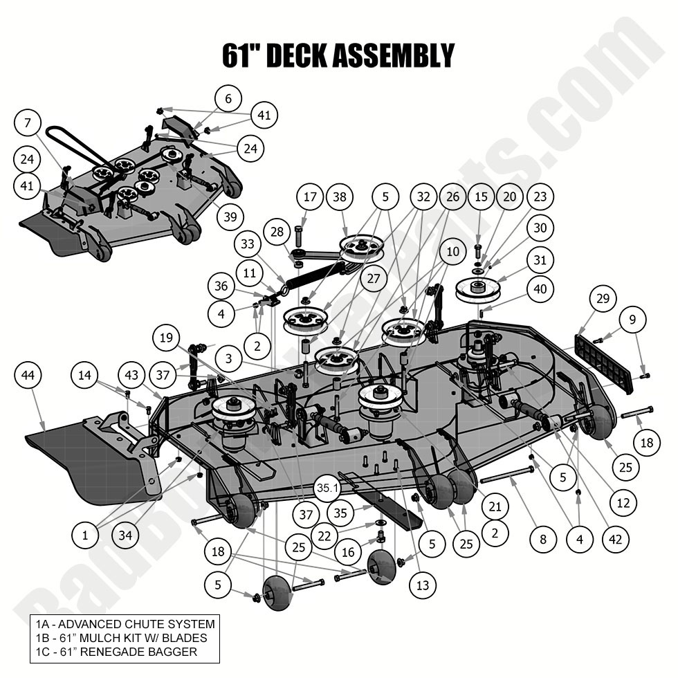 2019 Renegade - Diesel 61" Deck Assembly